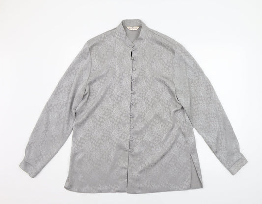 Womens UK Size 16 Bonmarché Grey Basic Button-Up