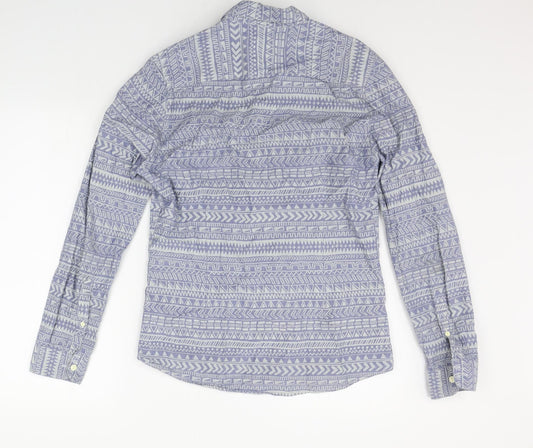 ASOS Mens Blue Geometric Button-Up Size S