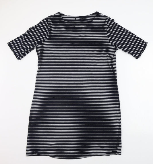 Avenue Womens Blue Striped Jumper Dress Size 14
