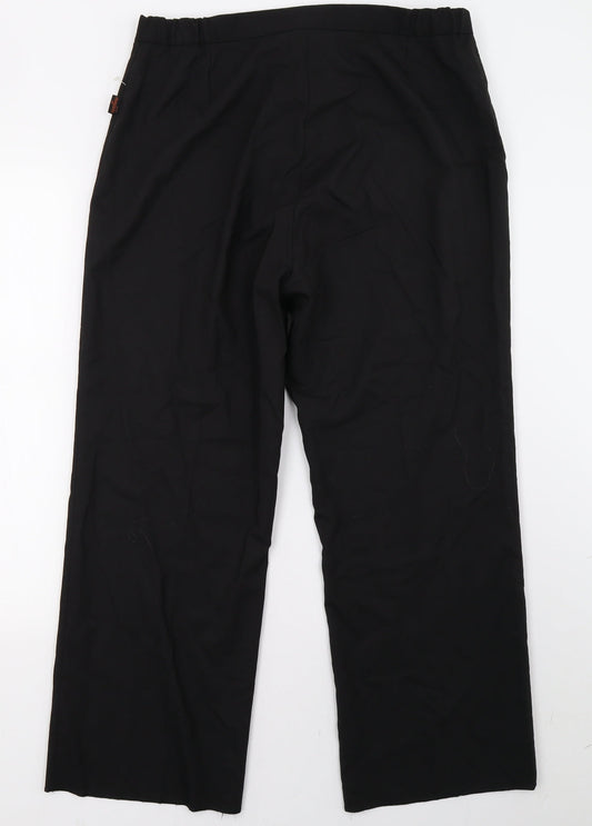 Womens UK Size 18 Preworn Regular Fit Black Trousers