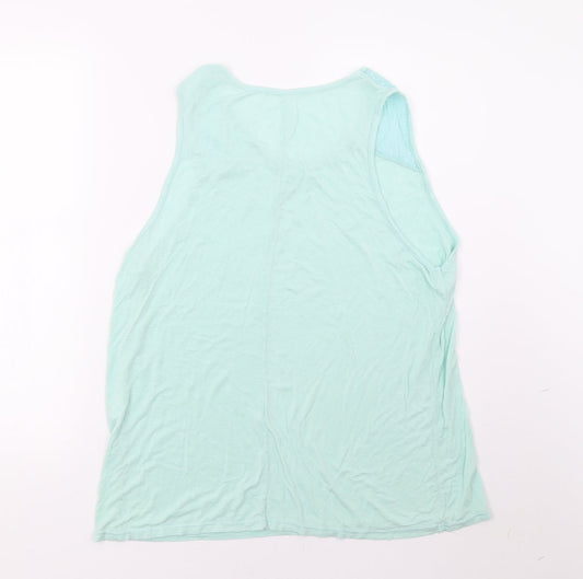Womens UK Size S Preworn Green Basic T-Shirt