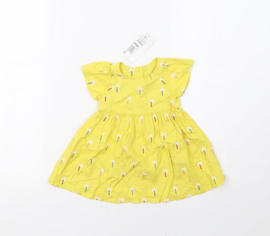 Marks and Spencer Girls Yellow Polka Dot A-Line Size 3-6 Months