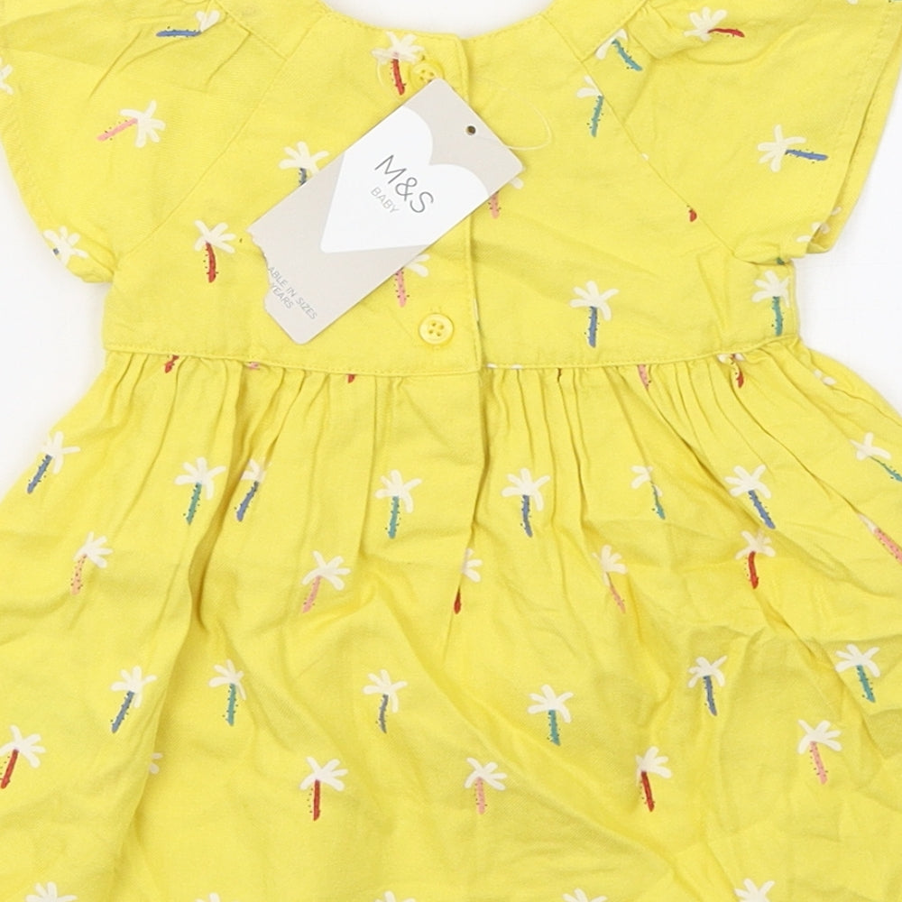 Marks and Spencer Girls Yellow Polka Dot A-Line Size 3-6 Months