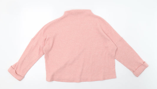 H&M Womens Pink Knit Pullover Sweatshirt Size M