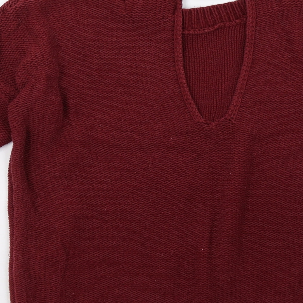 Bershka Womens Red Pullover Sweatshirt Size S