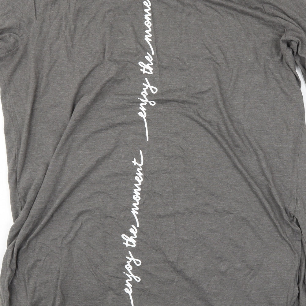 Womens UK Size L Rainbow Grey Basic T-Shirt