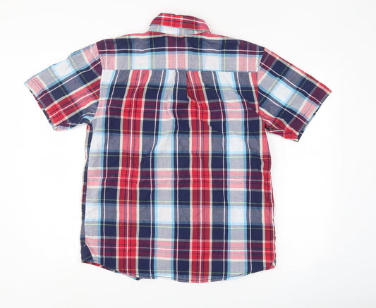 Mens UK Size S Oak Valley Multicoloured Button-Up Short Sleeve Casual Shirt