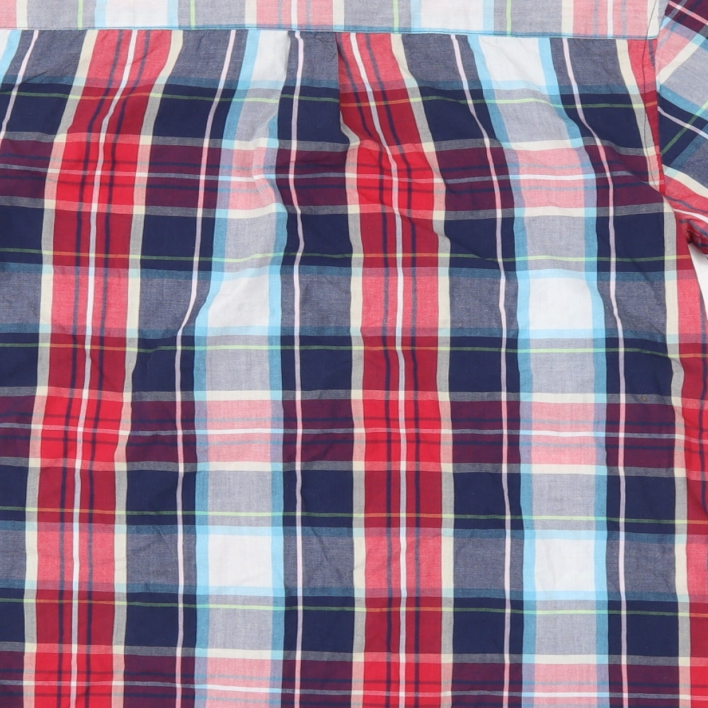 Mens UK Size S Oak Valley Multicoloured Button-Up Short Sleeve Casual Shirt