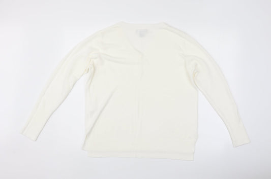Primark Womens White Pullover Jumper Size M