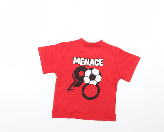 items Boys Red Geometric Basic T-Shirt Size 4 Years