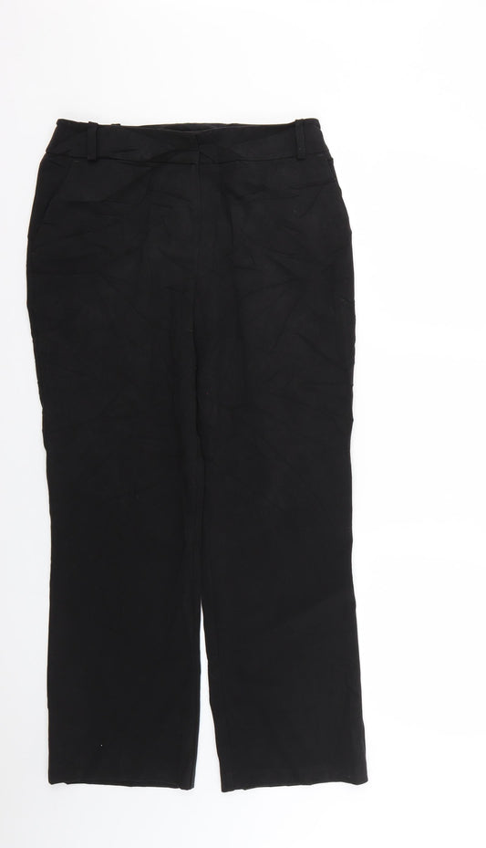 Womens UK Size 10 BHS Regular Fit Black Trousers