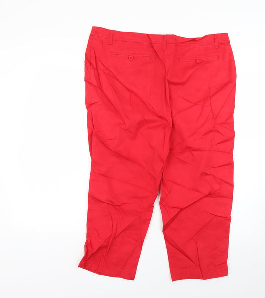 isle Womens Red Cropped Jeans L21 in