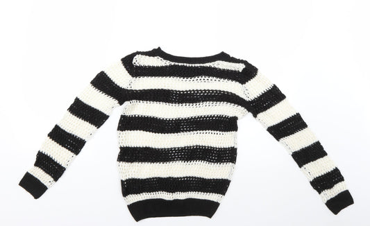 H&M Girls Multicoloured Striped Pullover Jumper Size 11-12 Years