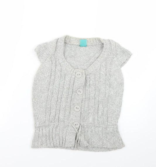 Pumpkin Patch Girls Grey Cardigan Jumper Size 11 Years