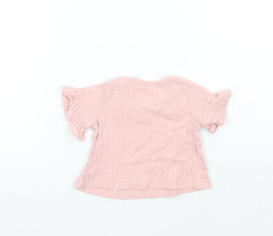 George Girls Pink Basic T-Shirt Size 0-3 Months