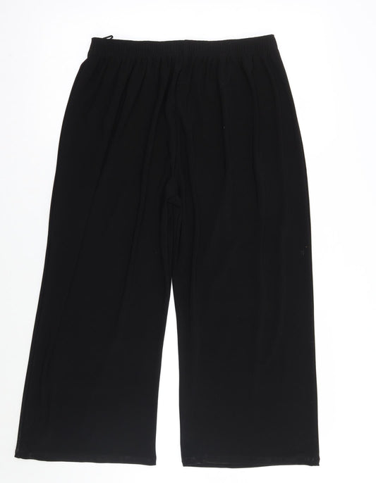 Womens UK Size 2XL Preworn Regular Fit Cropped Black Trousers