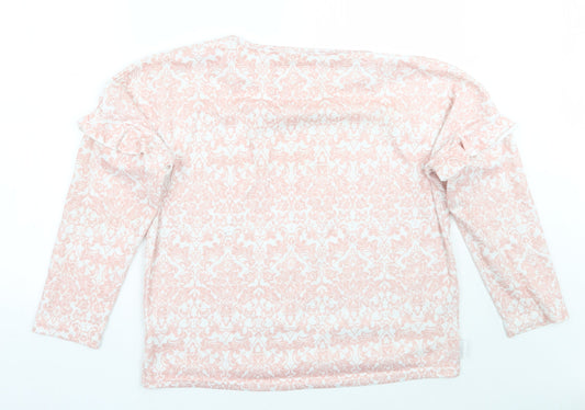 TU Womens White Floral Pullover Jumper Size 12