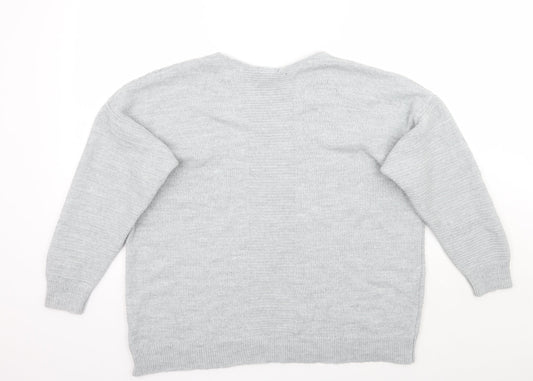 Womens UK Size L Topshop Grey Pullover Jumper