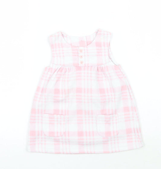 George Girls Pink Check A-Line Size 6-9 Months