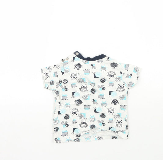 Nutmeg Boys White Geometric Basic T-Shirt Size 9-12 Months
