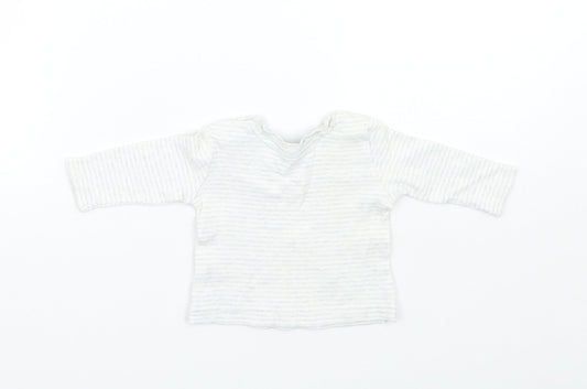 George Baby White Striped Basic T-Shirt Size Newborn