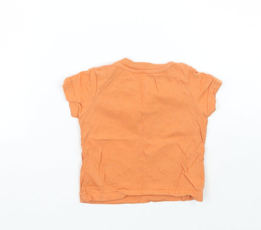 Nutmeg Baby Orange Animal Print Basic T-Shirt Size 3-6 Months