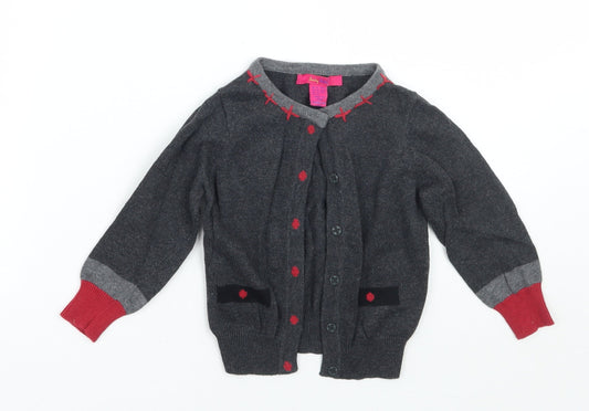 Shrinking Violet Girls Grey Cardigan Jumper Size 12-18 Months