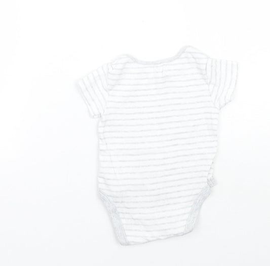 Mothercare Baby Grey Striped Babygrow One-Piece Size 6-9 Months