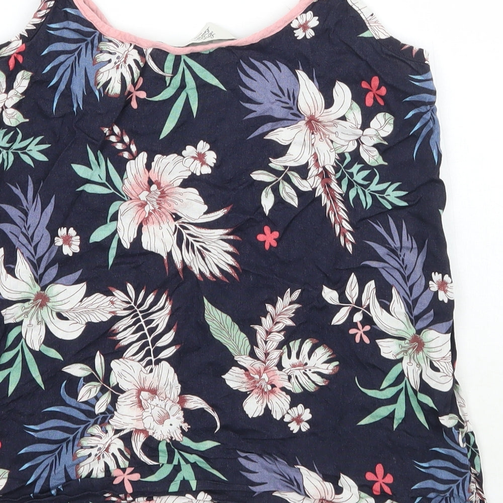 Primark Womens Blue Floral Basic Tank Size S