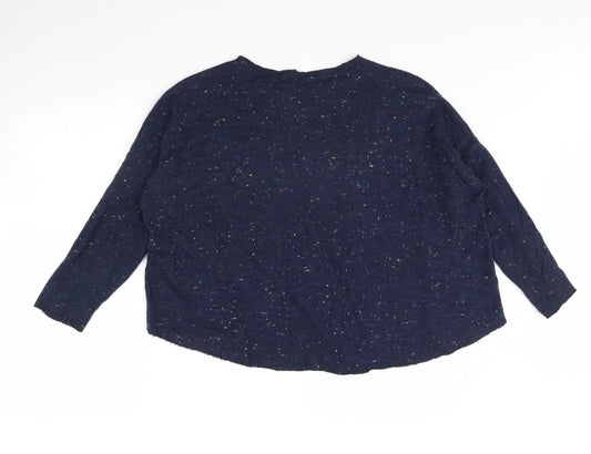 Mulaya Womens Blue Pullover Jumper Size L