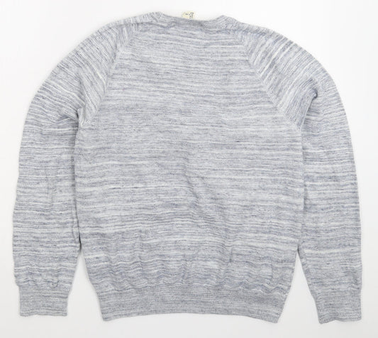 H&M Mens Blue Knit Pullover Jumper Size M