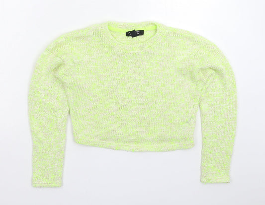 New Look Girls Green Knit Pullover Jumper Size 12-13 Years