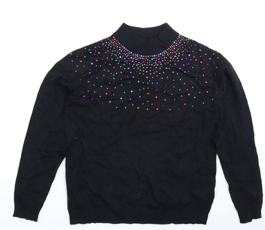 Womens UK Size 10 Peacocks Black Pullover Jumper