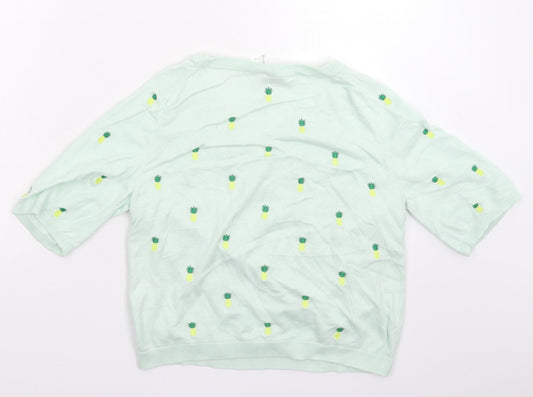 Womens UK Size L Divided Green Pullover Jumper