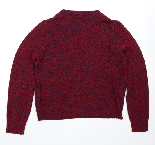 Divided Womens Red Knit Pullover Jumper Size S