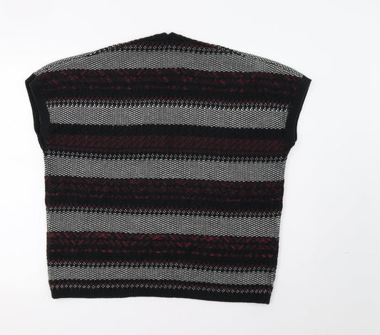 Matalan Girls Black Striped Cardigan Jumper Size 12 Years