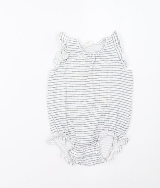 H&M Baby White Striped Romper One-Piece Size 9-12 Months
