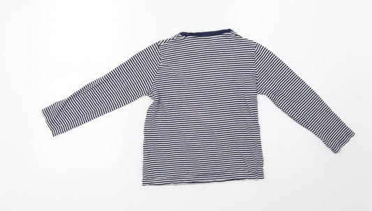 F&F Girls Blue Striped Basic T-Shirt Size 6 Years