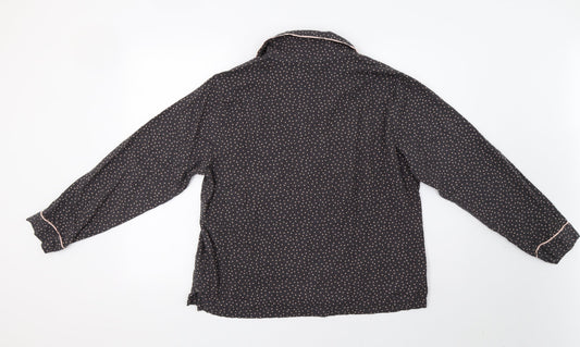 Preworn Womens Brown Polka Dot Kimono Pyjama Top Size L