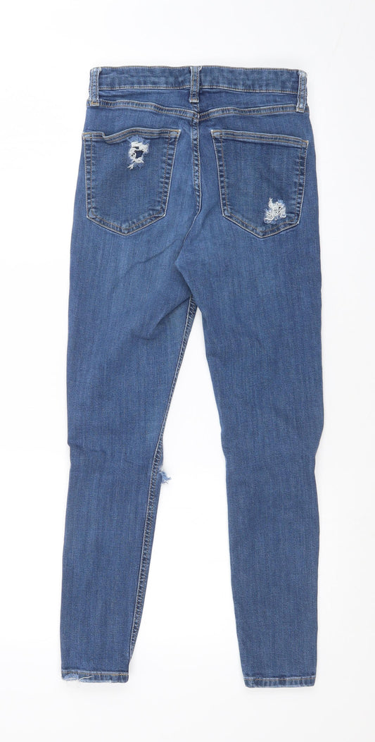 Topshop Womens Blue Skinny Jeans Size 28 in L30 in