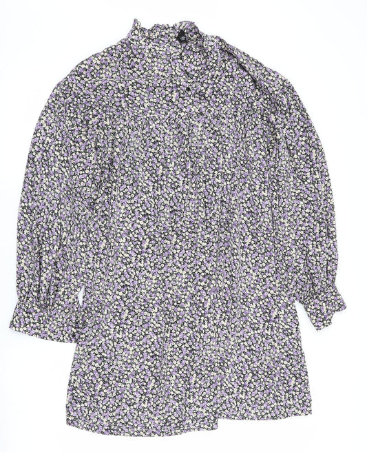 Vero Moda Womens Black Floral A-Line Size 12