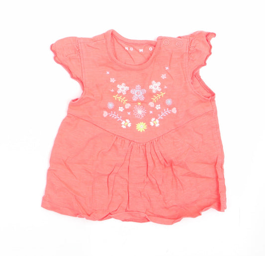 Nutmeg Girls Orange Floral A-Line Size 6-9 Months