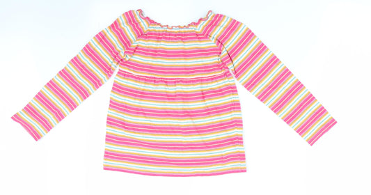 Mini Boutique Girls Pink Striped Tunic Blouse Size 4-5 Years