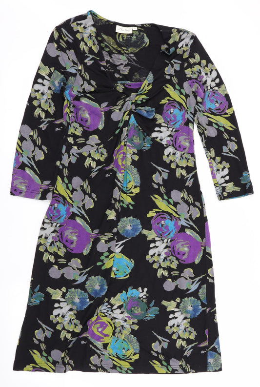 Adini Womens Black Floral Bodycon Size XS