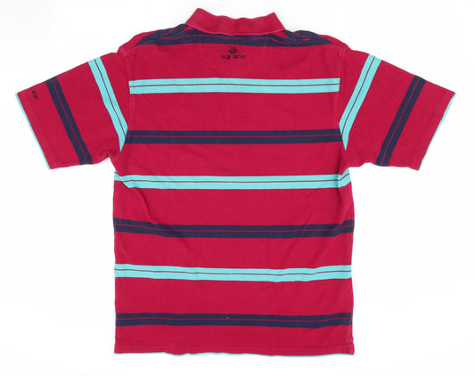 Palm Grove Mens Red Striped Polo Size L