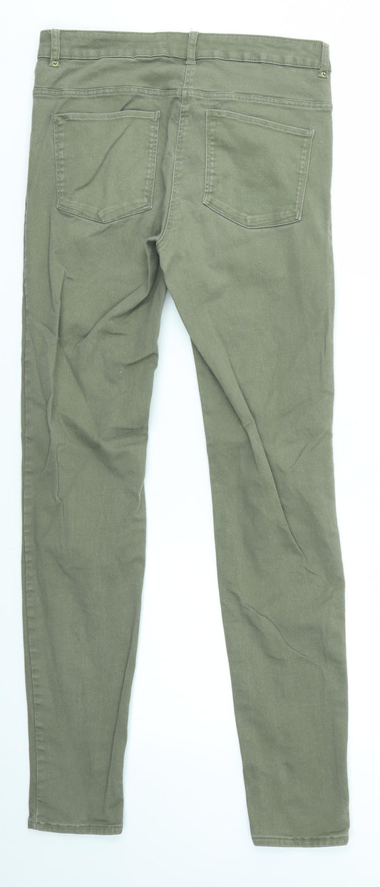 Womens UK Size 8 H&M Regular Fit Skinny Green Jeans