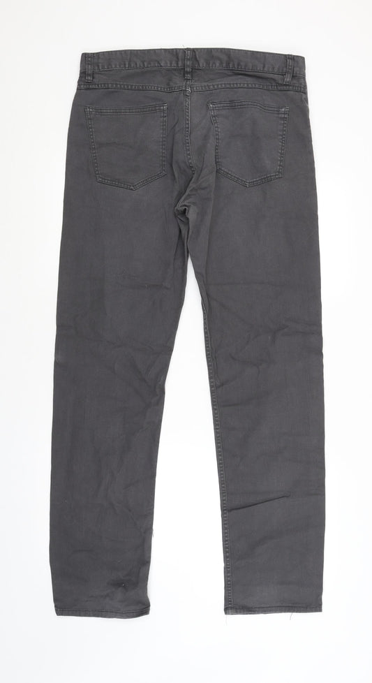 Womens UK Size 6 H&M Regular Fit Straight Grey Jeans