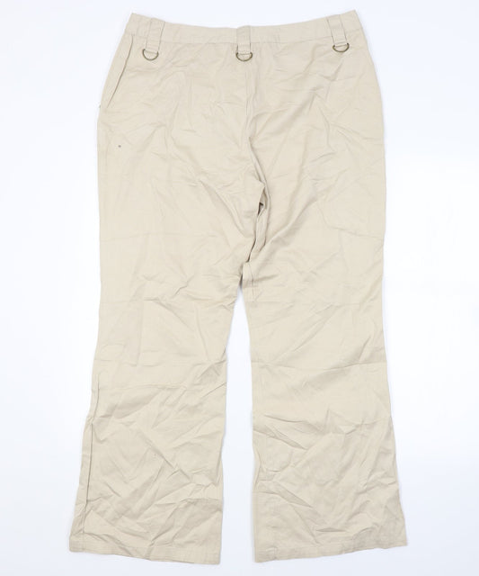 Womens UK Size 16 Papaya Regular Fit Beige Trousers