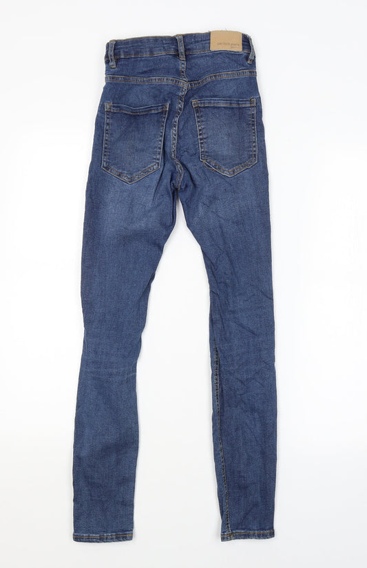 Womens UK Size XS Preworn Regular Fit Skinny Blue Jeans