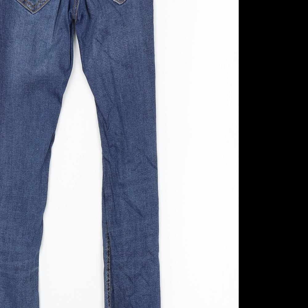 Womens UK Size XS Preworn Regular Fit Skinny Blue Jeans